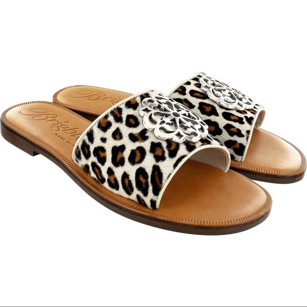 Brighton Eva Winter Leopard Sandal 8M New